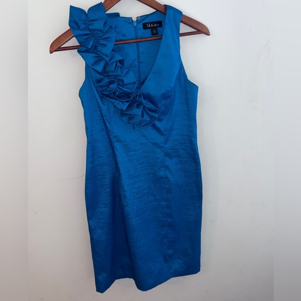 Nordstrom S.L. Fashions Teal Cocktail Dress Size 6